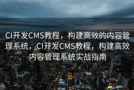 CI开发CMS教程，构建高效的内容管理系统，CI开发CMS教程，构建高效内容管理系统实战指南