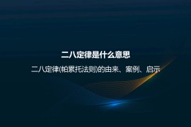 二八定律是什么意思？二八定律(帕累托法则)的由来、案例、启示