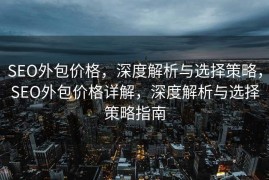 SEO外包价格，深度解析与选择策略，SEO外包价格详解，深度解析与选择策略指南