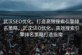 武汉SEO优化，打造高效搜索引擎排名策略，武汉SEO优化，高效搜索引擎排名策略打造指南