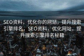 SEO资料，优化你的网站，提升搜索引擎排名，SEO资料，优化网站，提升搜索引擎排名秘籍