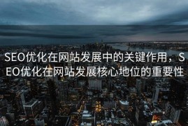 SEO优化在网站发展中的关键作用，SEO优化在网站发展核心地位的重要性