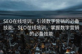 SEO在线培训，引领数字营销的必备技能，SEO在线培训，掌握数字营销的必备技能