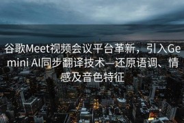 谷歌Meet视频会议平台革新，引入Gemini AI同步翻译技术—还原语调、情感及音色特征
