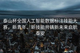泰山杯全国人工智能数据标注技能大赛，新青年、新技能共铸新未来启航泰安