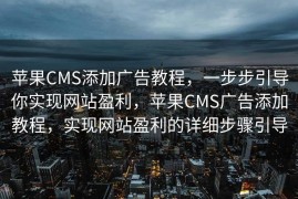 苹果CMS添加广告教程，一步步引导你实现网站盈利，苹果CMS广告添加教程，实现网站盈利的详细步骤引导
