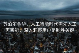 苏泊尔金华，人工智能时代需先人工再智能，深入洞察用户是制胜关键