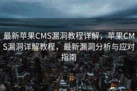 最新苹果CMS漏洞教程详解，苹果CMS漏洞详解教程，最新漏洞分析与应对指南