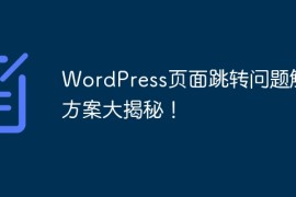 WordPress页面跳转问题解决方案大揭秘！