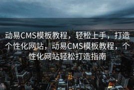 动易CMS模板教程，轻松上手，打造个性化网站，动易CMS模板教程，个性化网站轻松打造指南