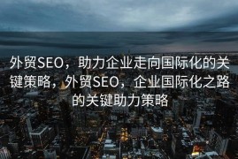 外贸SEO，助力企业走向国际化的关键策略，外贸SEO，企业国际化之路的关键助力策略