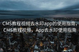 CMS教程视频去水印app的使用指南，CMS教程视频，App去水印使用指南
