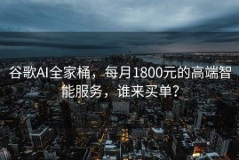 谷歌AI全家桶，每月1800元的高端智能服务，谁来买单？