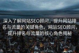 深入了解网站SEO顾问，提升网站排名与流量的关键角色，网站SEO顾问，提升排名与流量的核心角色揭秘