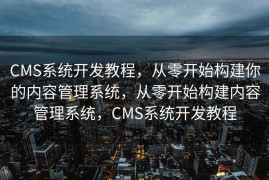 CMS系统开发教程，从零开始构建你的内容管理系统，从零开始构建内容管理系统，CMS系统开发教程