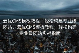 云优CMS模板教程，轻松构建专业级网站，云优CMS模板教程，轻松构建专业级网站实战指南
