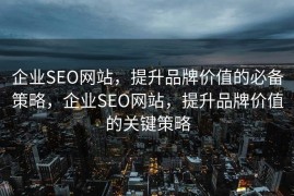 企业SEO网站，提升品牌价值的必备策略，企业SEO网站，提升品牌价值的关键策略