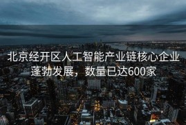 北京经开区人工智能产业链核心企业蓬勃发展，数量已达600家