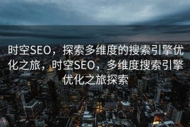 时空SEO，探索多维度的搜索引擎优化之旅，时空SEO，多维度搜索引擎优化之旅探索