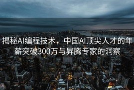 揭秘AI编程技术，中国AI顶尖人才的年薪突破300万与昇腾专家的洞察