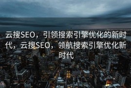 云搜SEO，引领搜索引擎优化的新时代，云搜SEO，领航搜索引擎优化新时代