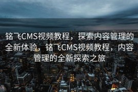 铭飞CMS视频教程，探索内容管理的全新体验，铭飞CMS视频教程，内容管理的全新探索之旅