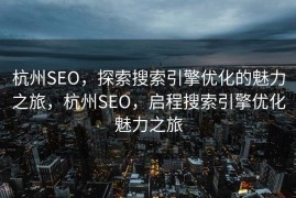 杭州SEO，探索搜索引擎优化的魅力之旅，杭州SEO，启程搜索引擎优化魅力之旅