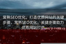 常熟SEO优化，打造优质网站的关键步骤，常熟SEO优化，关键步骤助力优质网站打造