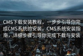 CMS下载安装教程，一步步引导你完成CMS系统的安装，CMS系统安装指南，详细步骤引导你完成下载与安装