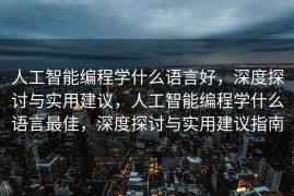人工智能编程学什么语言好，深度探讨与实用建议，人工智能编程学什么语言最佳，深度探讨与实用建议指南