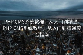 PHP CMS系统教程，从入门到精通，PHP CMS系统教程，从入门到精通实战指南