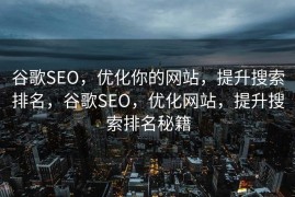谷歌SEO，优化你的网站，提升搜索排名，谷歌SEO，优化网站，提升搜索排名秘籍