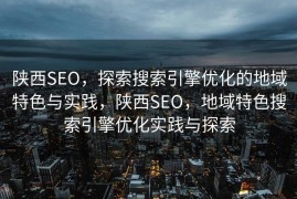 陕西SEO，探索搜索引擎优化的地域特色与实践，陕西SEO，地域特色搜索引擎优化实践与探索