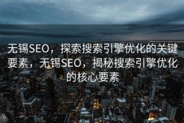 无锡SEO，探索搜索引擎优化的关键要素，无锡SEO，揭秘搜索引擎优化的核心要素