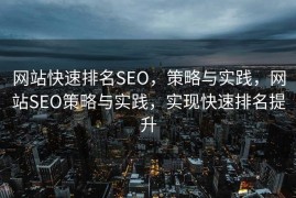 网站快速排名SEO，策略与实践，网站SEO策略与实践，实现快速排名提升