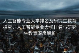人工智能专业大学排名及研究生教育探究，人工智能专业大学排名与研究生教育深度解析