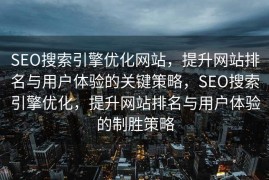 SEO搜索引擎优化网站，提升网站排名与用户体验的关键策略，SEO搜索引擎优化，提升网站排名与用户体验的制胜策略
