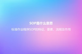 SOP是什么意思？标准作业程序SOP的特征、要素、流程及作用