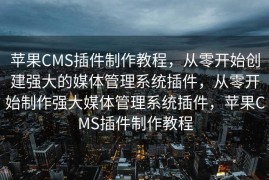苹果CMS插件制作教程，从零开始创建强大的媒体管理系统插件，从零开始制作强大媒体管理系统插件，苹果CMS插件制作教程