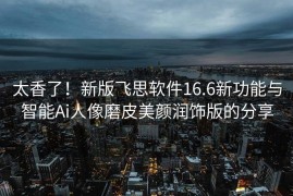 太香了！新版飞思软件16.6新功能与智能Ai人像磨皮美颜润饰版的分享