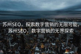 苏州SEO，探索数字营销的无限可能，苏州SEO，数字营销的无界探索