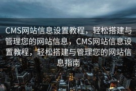 CMS网站信息设置教程，轻松搭建与管理您的网站信息，CMS网站信息设置教程，轻松搭建与管理您的网站信息指南