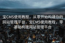 宝CMS使用教程，从零开始构建你的网站管理平台，宝CMS使用教程，零基础构建网站管理平台