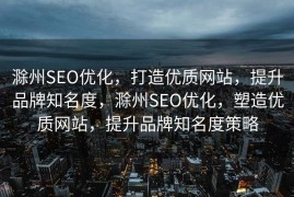 滁州SEO优化，打造优质网站，提升品牌知名度，滁州SEO优化，塑造优质网站，提升品牌知名度策略