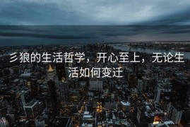 彡狼的生活哲学，开心至上，无论生活如何变迁