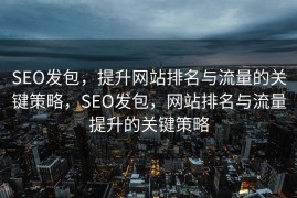 SEO发包，提升网站排名与流量的关键策略，SEO发包，网站排名与流量提升的关键策略