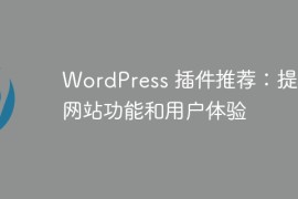 WordPress 插件推荐：提升网站功能和用户体验
