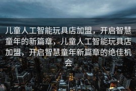 儿童人工智能玩具店加盟，开启智慧童年的新篇章，儿童人工智能玩具店加盟，开启智慧童年新篇章的绝佳机会
