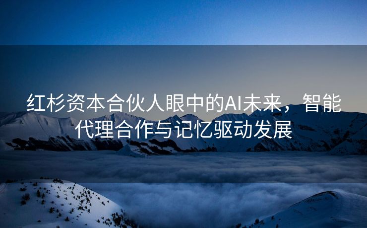 红杉资本合伙人眼中的AI未来，智能代理合作与记忆驱动发展
