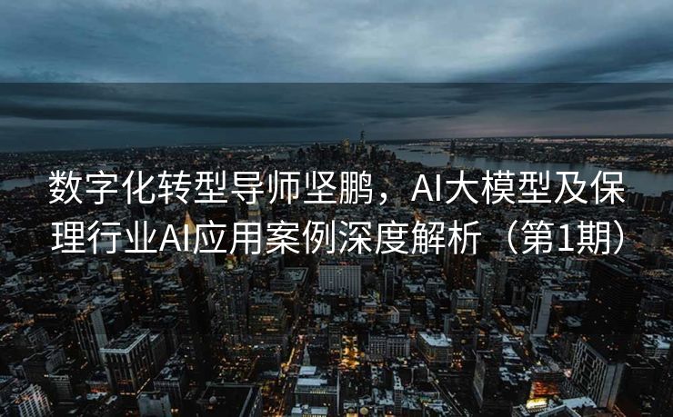 数字化转型导师坚鹏，AI大模型及保理行业AI应用案例深度解析（第1期）